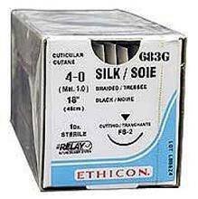 Black Braided Silk Sutures - Ethicon