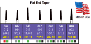 FG Diamond Flat End Taper Burs