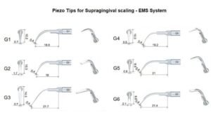 Piezo Tips for Supragingival scaling EMS