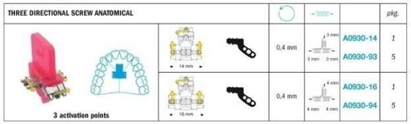Special Purpose Expansion 3 Directional Screw Anatomical 3 activation points - Leone