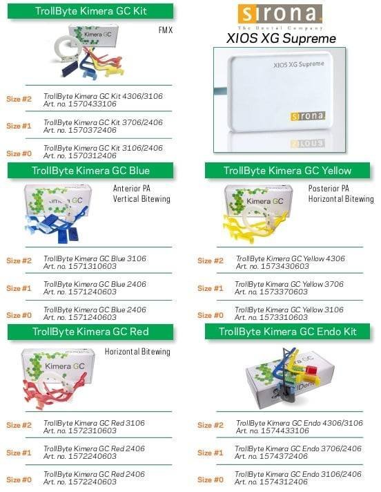 TrollByte Sirona Xios XG Supreme Sensor Holders